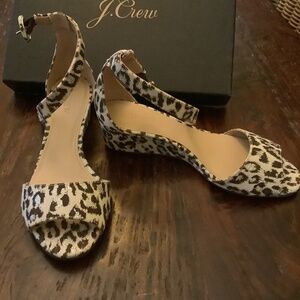 J Crew leopard wedges size 6.5